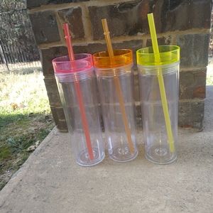 Multicolor Tumbler with Matching Straw